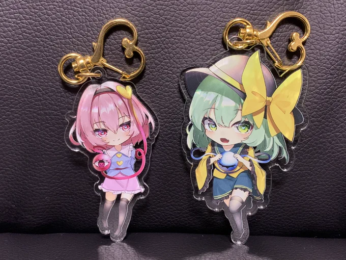 例大祭のグッズたちです!(アクキーのお姉ちゃんの方ミスってちょっとちっちゃくなってしまった) 