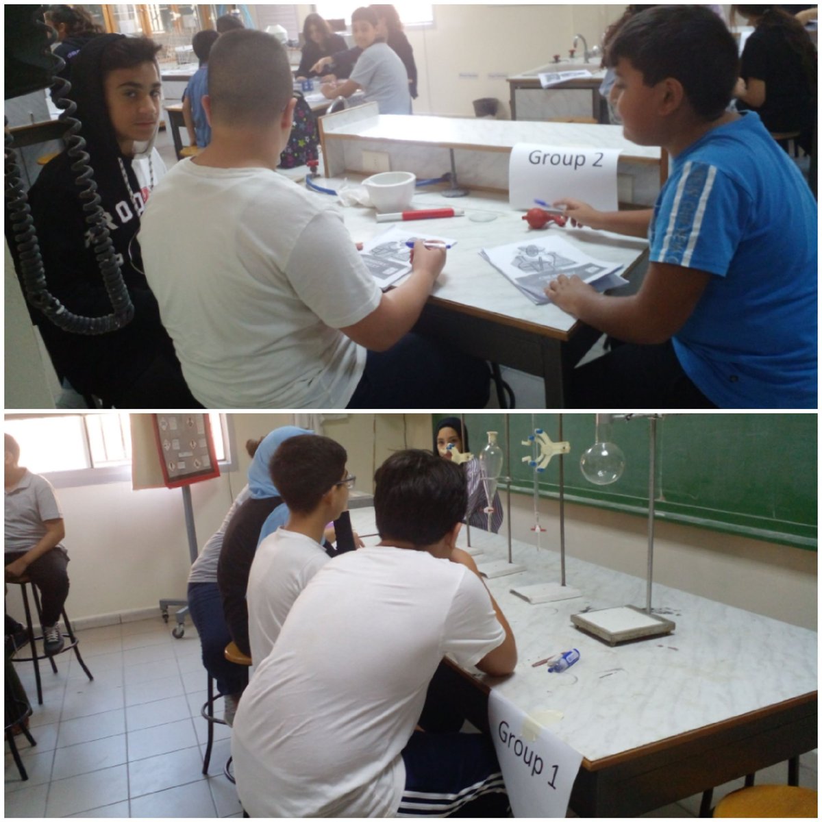 TahaniDandashli's tweet photo. As groups; grade 7 students learned about the diverse laboratory glassware.
@SihamNoueiry @MakassedSaida https://t.co/vsrQffCCn4