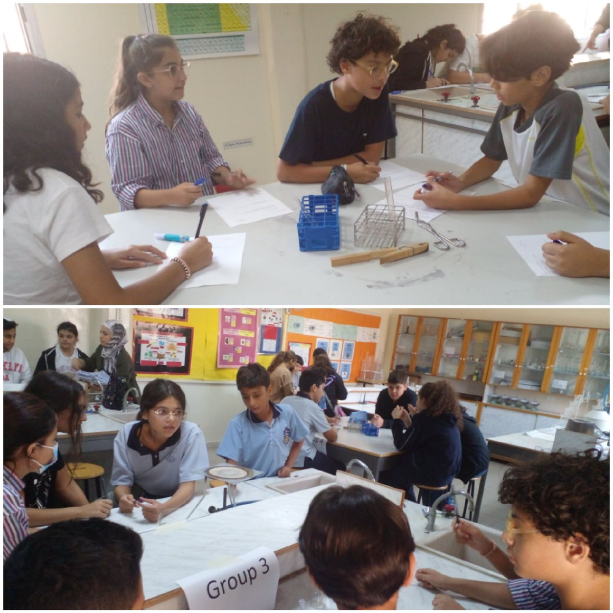 TahaniDandashli's tweet photo. As groups; grade 7 students learned about the diverse laboratory glassware.
@SihamNoueiry @MakassedSaida https://t.co/vsrQffCCn4