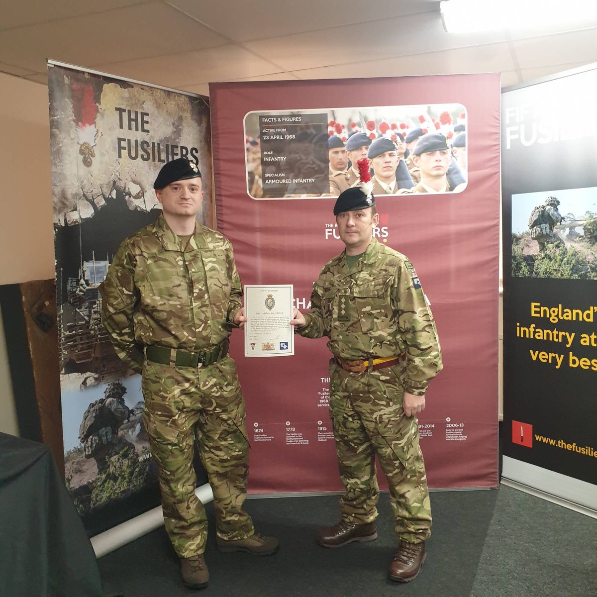 Welcome to Fusilier Milroy a computer programmer from Warwick. He has sworn allegiance to King and Country in Birmingham recently. He is now a valued member of A Coy. #Birmingham #Secondcareer