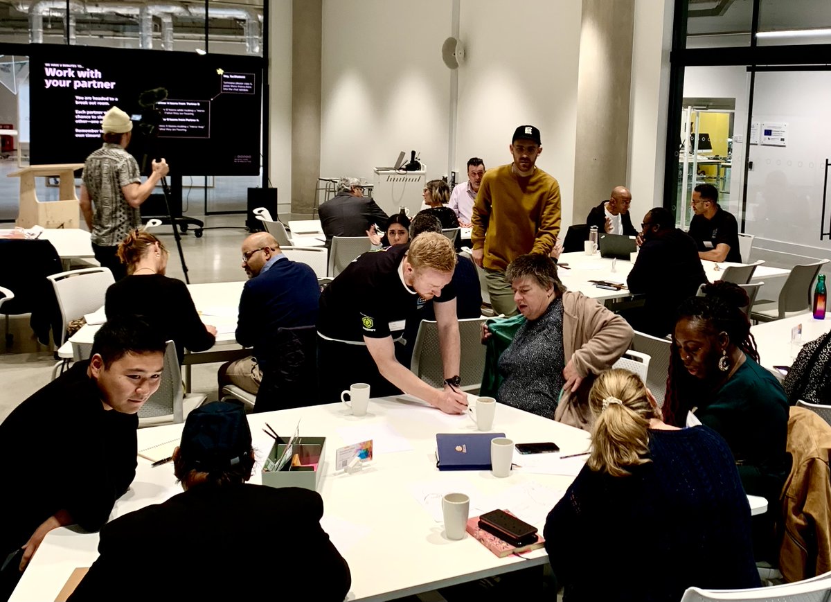 STEAMhouseUK's tweet photo. A rare experience for #STEAMconf22 delegates today.
Most people this side of the Atlantic will never get to attend a Stanford University https://t.co/JkMK9mZVQv workshop, but we did this morning, led by the inimitable and inspiring @seamusyuharte.
Brilliant session! https://t.co/uqPYCAc6Qy