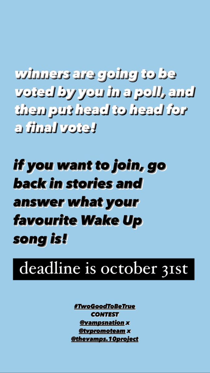 thevamps_10's tweet image. // #TwoGoodToBeTrue CONTEST 💙@VAMPSNATlON @TVPROMOTEAM @thevamps_10 //
