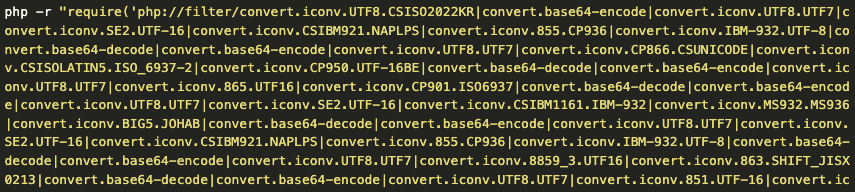 Converting LFI into RCE by chaining PHP encoding filters - superb research by <a href="/_remsio_/">Remsio</a>!

synacktiv.com/publications/p…