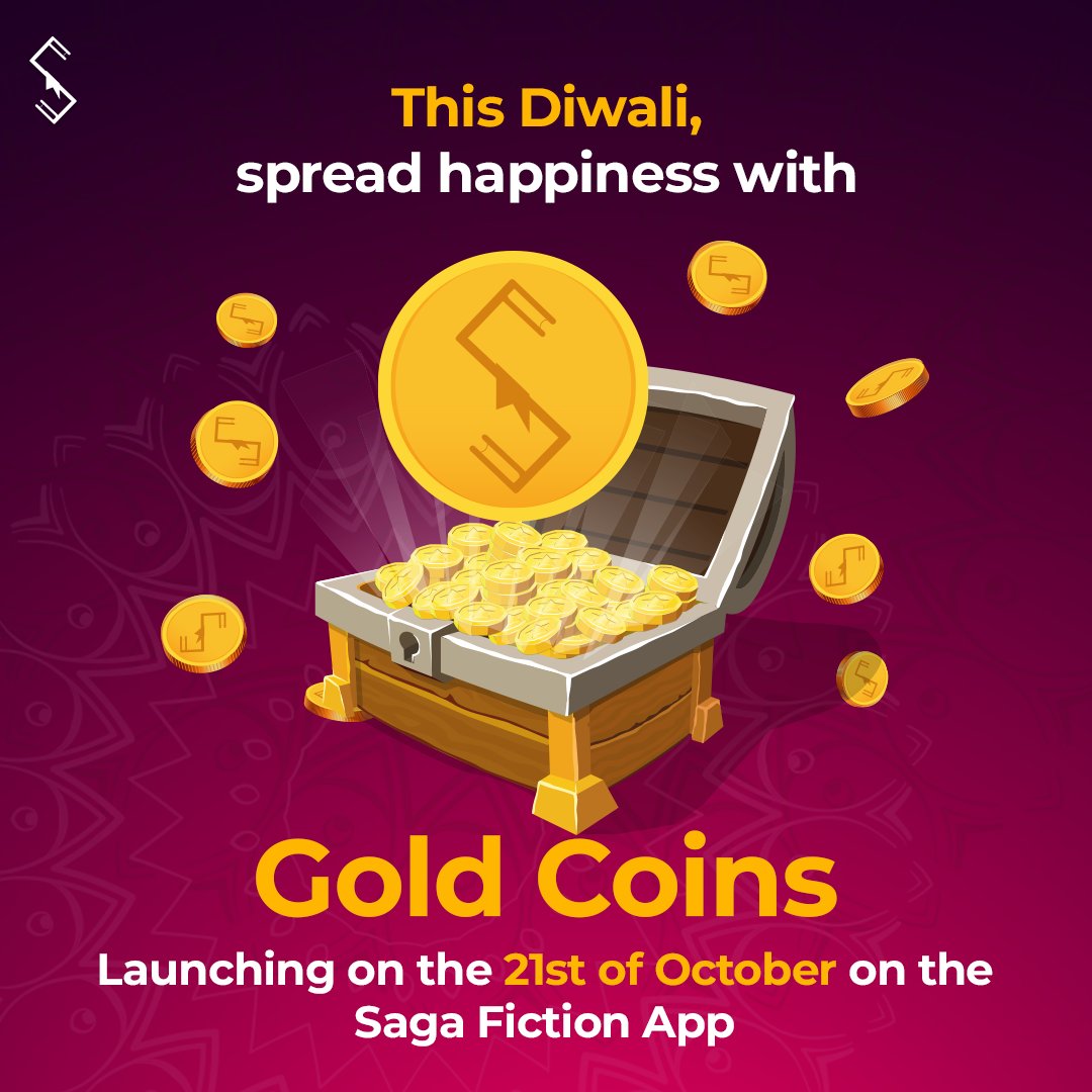 TBCPofficial's tweet photo. Gold coins arriving on 21st October on Saga Fiction app. Stay tuned!
#sagafiction #itsasaga #publishers #goldcoins #updateinprogress #bookscommunity #readingcommunity #ebooks #digitalreadingapp #fictionalreading #books #ebooks #readersofinstagram #fictionalapp #festiveseason https://t.co/b6b4xcuwn5