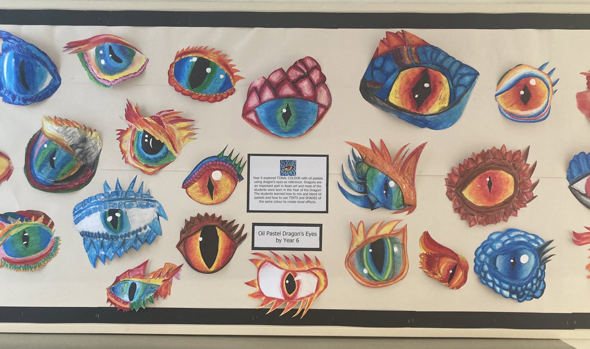 Beautiful use of tonal colour and blending technique in these oil pastel Dragon’s Eyes by Year 6 👀 Wow!🐲
<a href="/gismalaysia/">Garden Int'l School</a> 
<a href="/Art_Gis/">Art GIS</a>