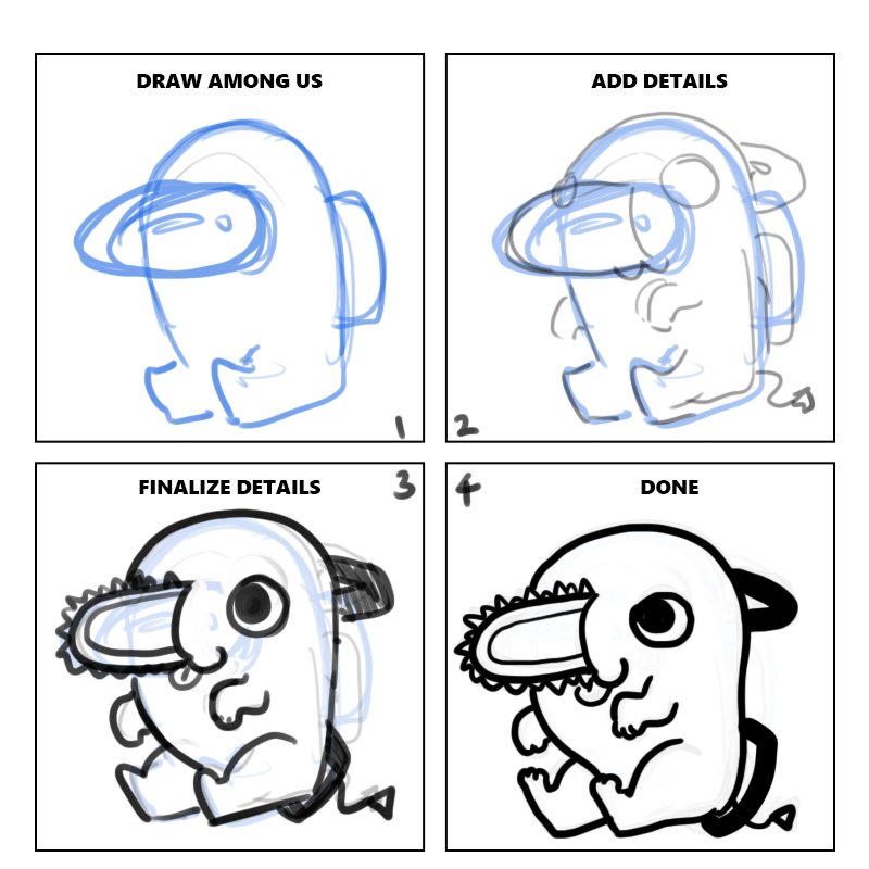 How to draw pochita from Chainsaw man
#pochita #AmongUs 