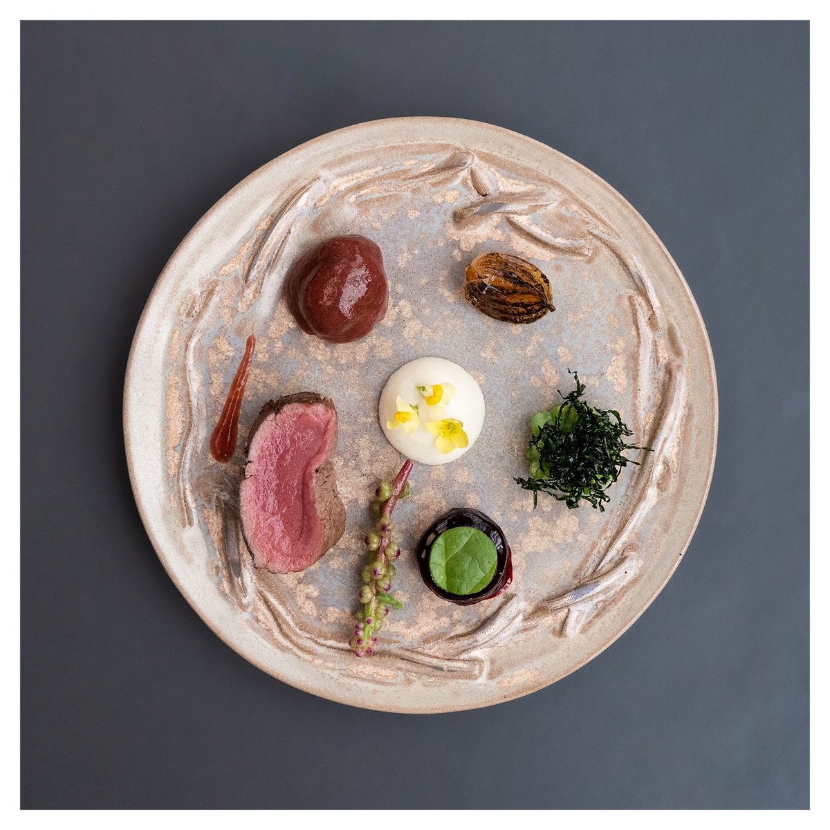 RestaurantOne's tweet image. Venison &amp;amp; vegetables from the garden 🍀