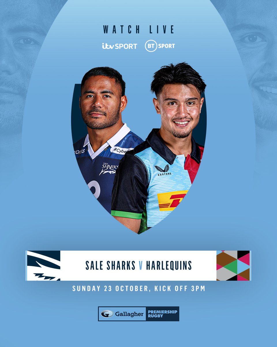 🚨 LIVE PREMIERSHIP RUGBY 🚨 Don't forget we've got live free-to-air @premrugby on @ITV 1 as Sale Sharks take on Harlequins 🤩 Join us at 2:30pm tomorrow 📺