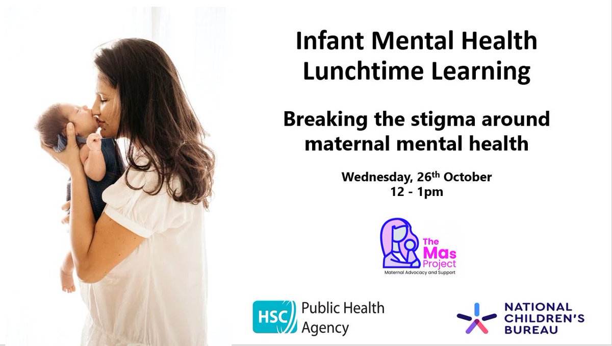 Lets break the stigma around maternal mental health! Join us for this free virtual lunchtime learning session with @publichealthni & The MAs Project