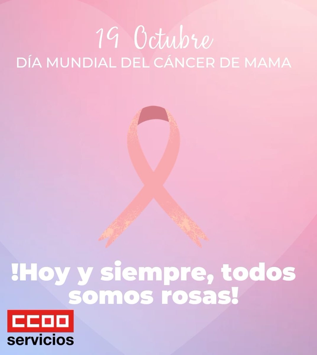 CCOOUnisono's tweet photo. #19ODíaMundialContraElCáncerDeMama
#HoyYSiempreTodosRosas
#TócateParaQueNoTeToque
#CáncerDeMama
#CáncerDeMamaPrevenciónEInvestigación
#CCOOConElCancerDeMama
#CCOOSiempreContigo https://t.co/HOnLD4W9MV