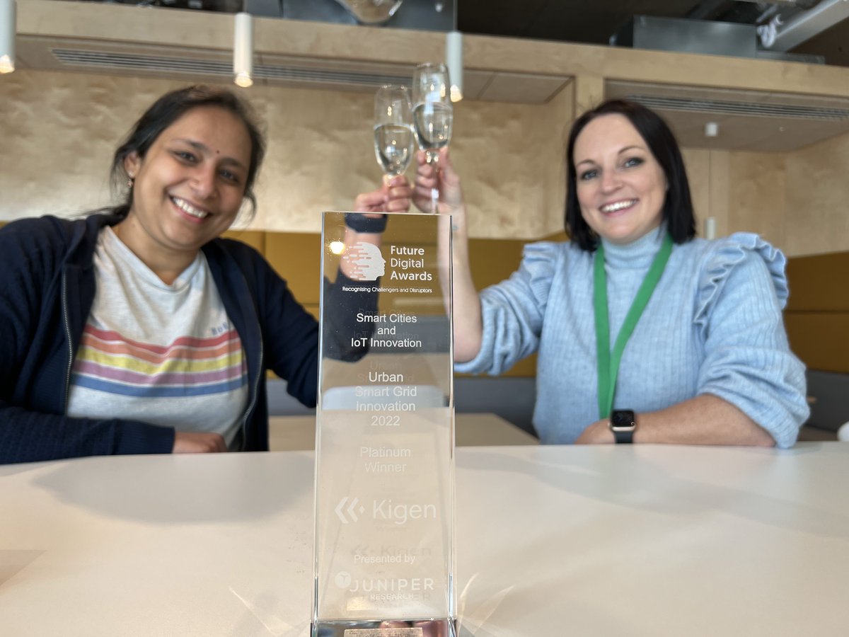 #ICYMI - We were awarded the Platinum Winner at the FDA Awards for our Urban Smart Grid Innovation, an OPEN #IoT SAFE Solution, brought to market with partners <a href="/KORE_Wireless/">KORE</a>  &amp; <a href="/energywebx/">Energy Web</a> Web 🏆

Our trophy has just arrived at our Belfast office 🥂 
👉 bit.ly/3BiYeD6