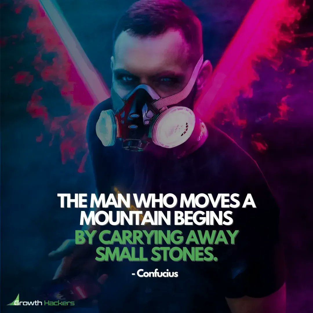 StartGrowthHack's tweet photo. The man who moves a mountain begins by carrying away small stones.
Confucius
https://t.co/fD6qlweW2a
#Confucius #Business #GrowthMindset #Leadership #Entrepreneurial #ChinesePhilisopher #Inspirational #Motivational https://t.co/ZSxjfHY0M4