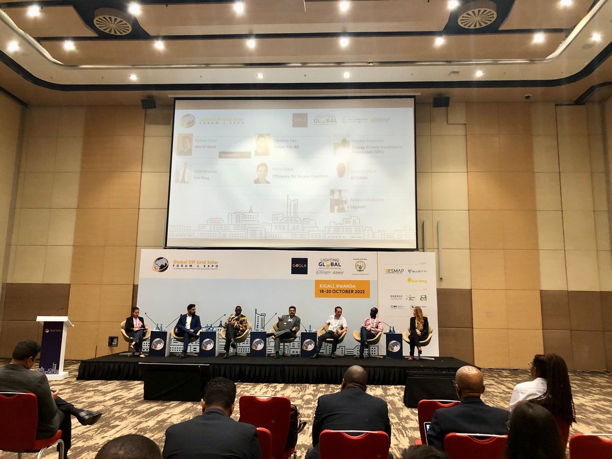 EforA_Coalition's tweet photo. Senior Research Specialist, @Richaagoyal, @EnergySvgTrust, gives an informative and interesting talk at the @OGSolarForum, on how to maximise economic impact in the #OffGrid #solar sector! https://t.co/Ay5Tewoua5