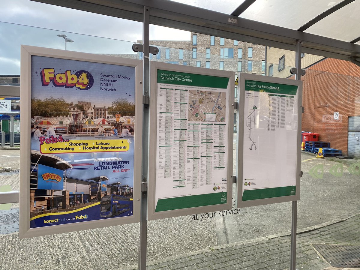 philstockley's tweet photo. Off on a bit of a trip round East Anglia for a few days. Starting at the very impressive Norwich Bus Station, with a brilliant travel shop and cafe and excellent wayfinding information (did I read somewhere that this is the work of @grm_mapping ? Top marks if so) https://t.co/kpSn46BNv0