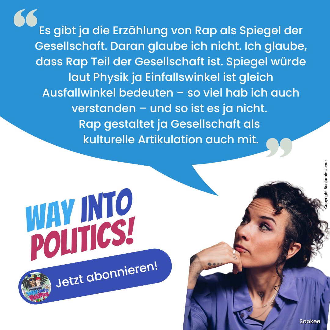 NEUE FOLGE! 🎧 EAB Podcast „Way Into Politics“ – Folge 9: „Sookee, sind Rapperinnen die besseren Politikerinnen?“ Jetzt direkt reinhören! wayintopolitics.podigee.io/5-sookee-sind-… @sookee_quing Supported by @AuswaertigesAmt. #EAB #Europa #politischeBildung