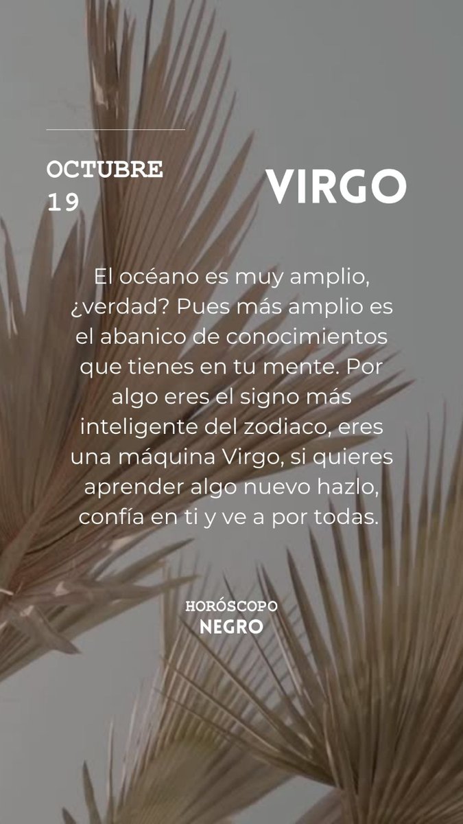 El horóscopo diario del 19 de octubre para #Virgo ♍🔮 #horoscoponegro #horoscopodiario