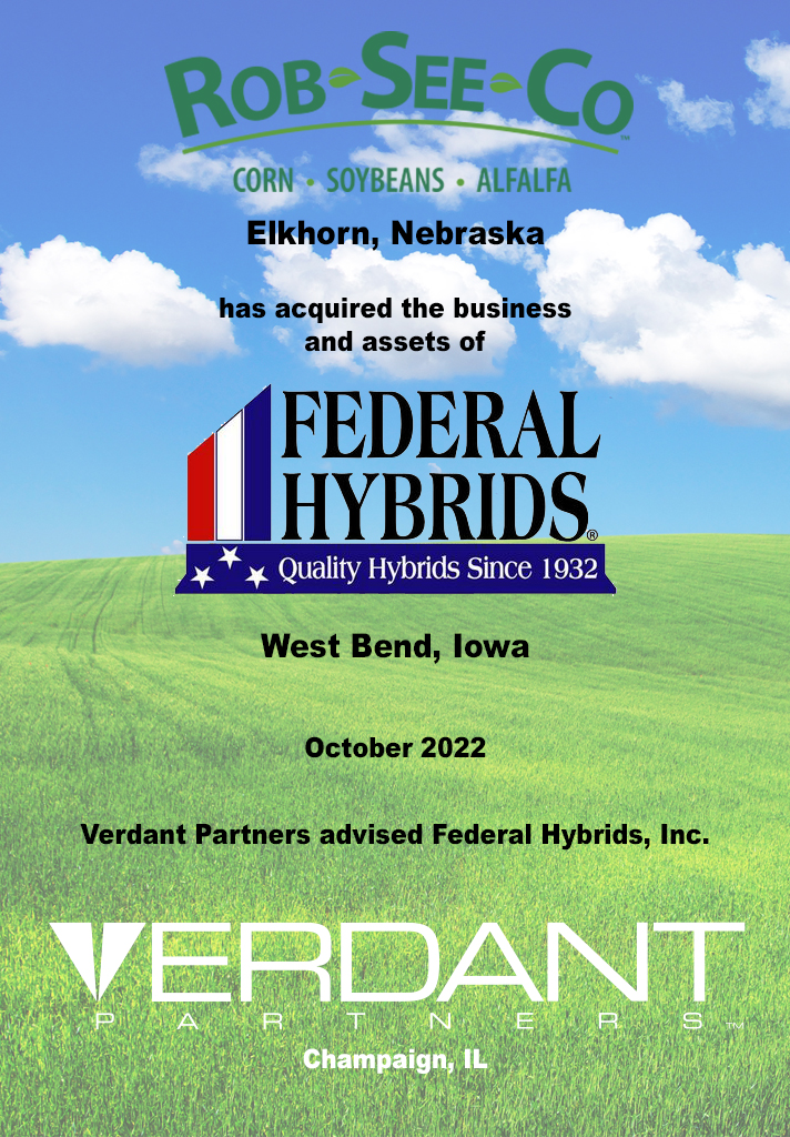 Verdant M&amp;A Update: Rob-See-Co Acquires Federal Hybrids - mailchi.mp/verdantpartner…