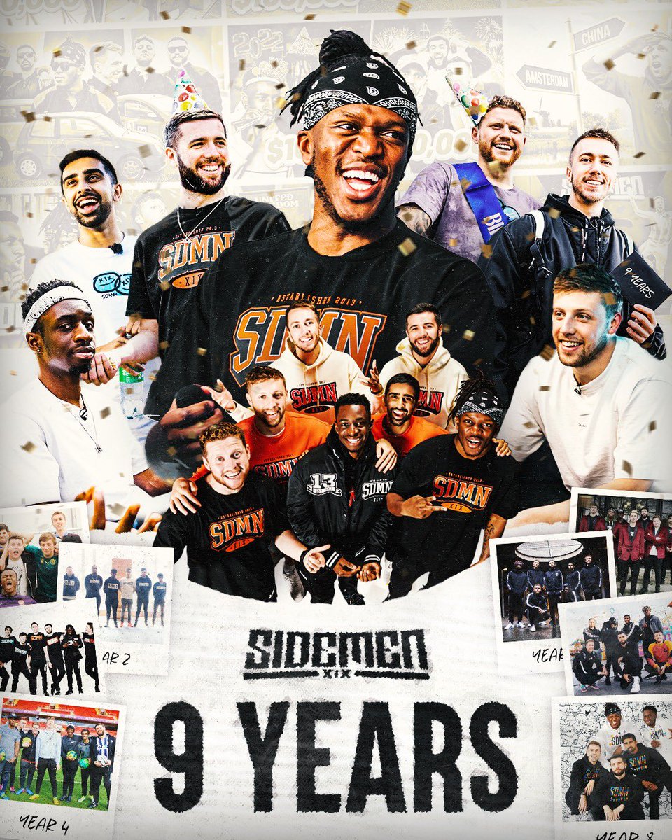 Happy 9 Years @sidemen! ❤️#Sidemen9Years