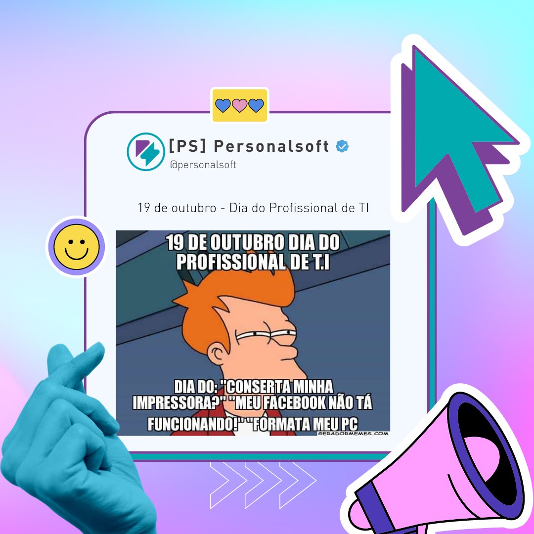 Personalsoft_'s tweet photo. Feliz Dia do...
#pspersonalsoft #recuperacaodecredito #sistemadecobranca #inovacao #sistemadecobrança #cobrança #cobranca #meme #diadoti #diadoprofissionaldeti #profissionaldeti https://t.co/3nKBNPxT6N