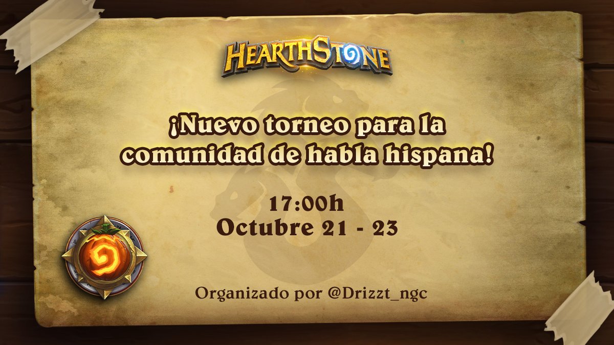 hearthstone_es's tweet photo. Apunta la fecha: del 21 al 23 de octubre a las 17:00 CEST, en el canal Twitch de @Drizzt_ngc, un torneo para la comunidad de habla hispana.

¡No te lo pierdas!
https://t.co/dwqq3ngicL https://t.co/MPthvjUxl7
