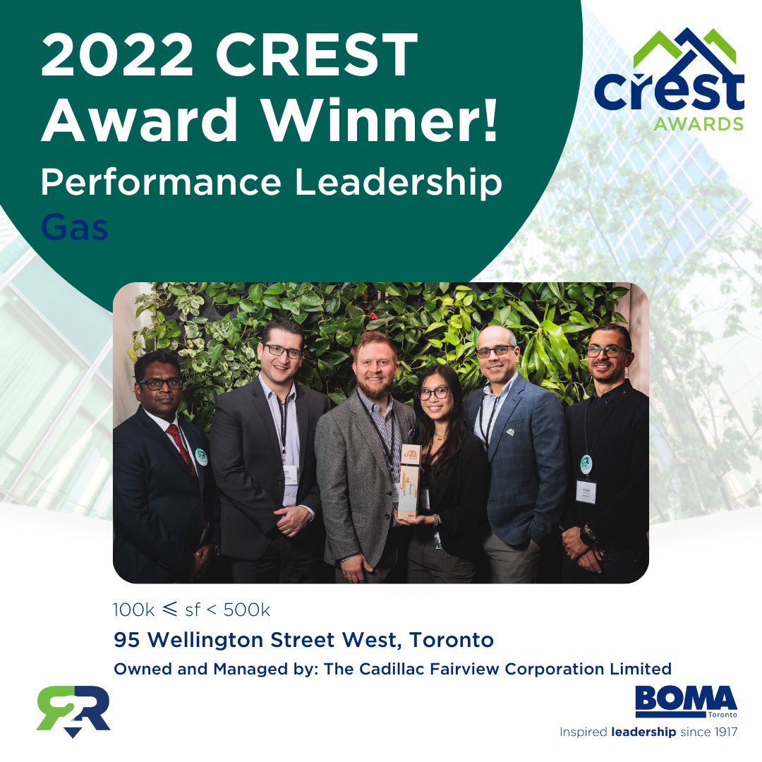 BOMA Toronto (@boma_toronto) on Twitter photo 95 Wellington Street West, owned by The Cadillac Fairview Corporation Limited and managed by Cadillac Fairview is the 2022 CREST Award winner in the Performance Leadership, Gas (100k-500k sqft)! We applaud the team on this impressive achievement! <a href="/CadFairview/">Cadillac Fairview</a> <a href="/enbridgegas/">Enbridge Gas</a> 95 Wellington Street West, owned by The Cadillac Fairview Corporation Limited and managed by Cadillac Fairview is the 2022 CREST Award winner in the Performance Leadership, Gas (100k-500k sqft)! We applaud the team on this impressive achievement! <a href="/CadFairview/">Cadillac Fairview</a> <a href="/enbridgegas/">Enbridge Gas</a>