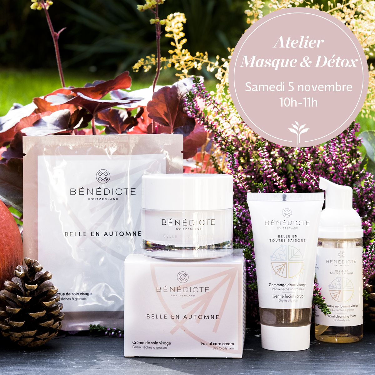 GardenCentreSc1's tweet photo. Que diriez-vous de chouchouter votre peau? Participez à notre atelier "Masque & Détox" avec Bénédicte Cosmetics le samedi 5.11. de 10h à 11h. Une heure de soin en compagnie de la fondatrice de la marque. Inscrivez-vous vite: https://t.co/aGzufz4vv0 #schilliger https://t.co/Atd8wov59V