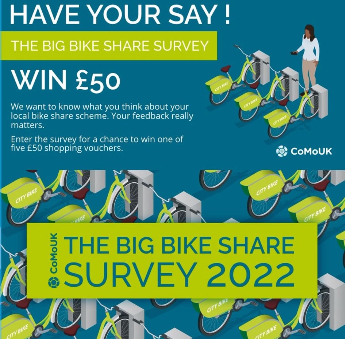 rideondundee's tweet photo. The Big Bike Share Survey 2022 is still live and you have the opportunity to win £50 by just giving your feedback 🙂
Click the link in our bio to enter the survey 
#bikesharing #activetravel #sharedmobility #sustainabletravel #greentravel #electrictransport #zeroemissionmobility https://t.co/9t7kgd4oPr