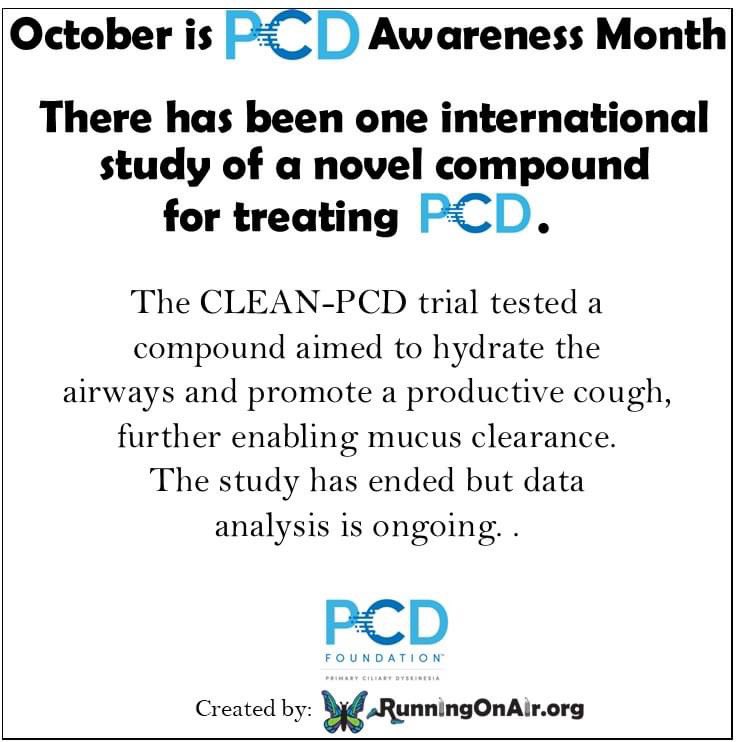 RunningOnO2's tweet photo. October is #PCDawareness month & this year we are celebrating the PCD Foundation's 20th year of #cleartheway4pcd . Visit https://t.co/X9feuFlBE0 for ideas. We can't wait to see how you all help 'Clear the Way' for PCD this month!
#cure4pcd #pcdawarenessmonth2022 #pcdfoundation https://t.co/m0g8nZlUBI