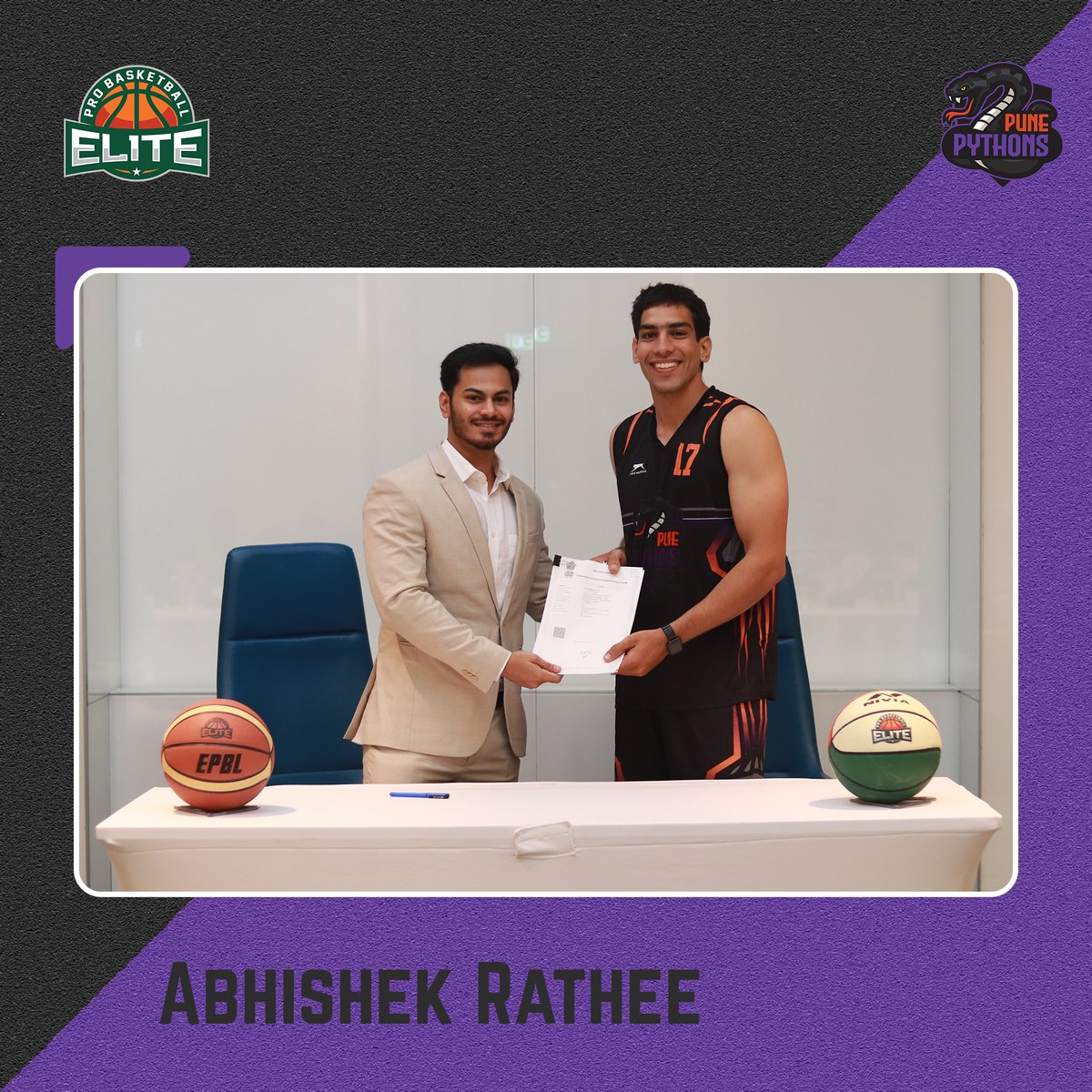 epblindia's tweet photo. The muscular machine Abhishek Rathee has stepped onto the court and will represent the Pune Pythons for the 1st season in the Elite Pro Basketball League. Welcome to Pune Champ!
#basketball #basketballindia #elite #pro #pune #pythons #draftee #champions
#eliteprobasketball https://t.co/lH9RN9JjVf