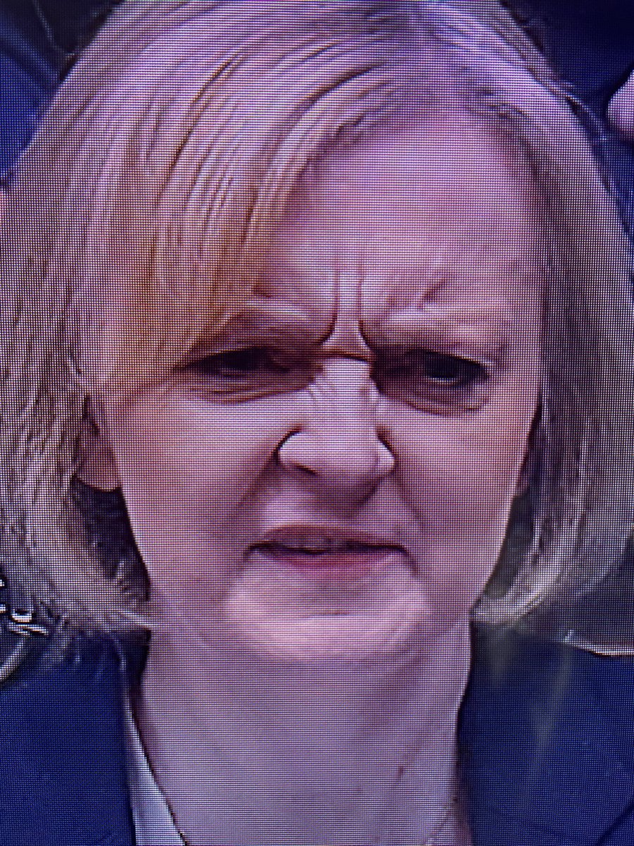 helenmallam's tweet image. This is not the face of a woman in charge.  This is not the body language of a PM who knows what she’s doing. #PMQs