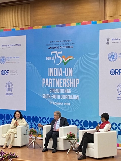 Nice to be invited to a special address by Antonio Guterres, UN Secretary-General. Focus on India UN partnership, India@75, Strengthening South-South Cooperation. Hosted by Observer Research Foundation, MEA and UN India. We need multilateralism more than ever.