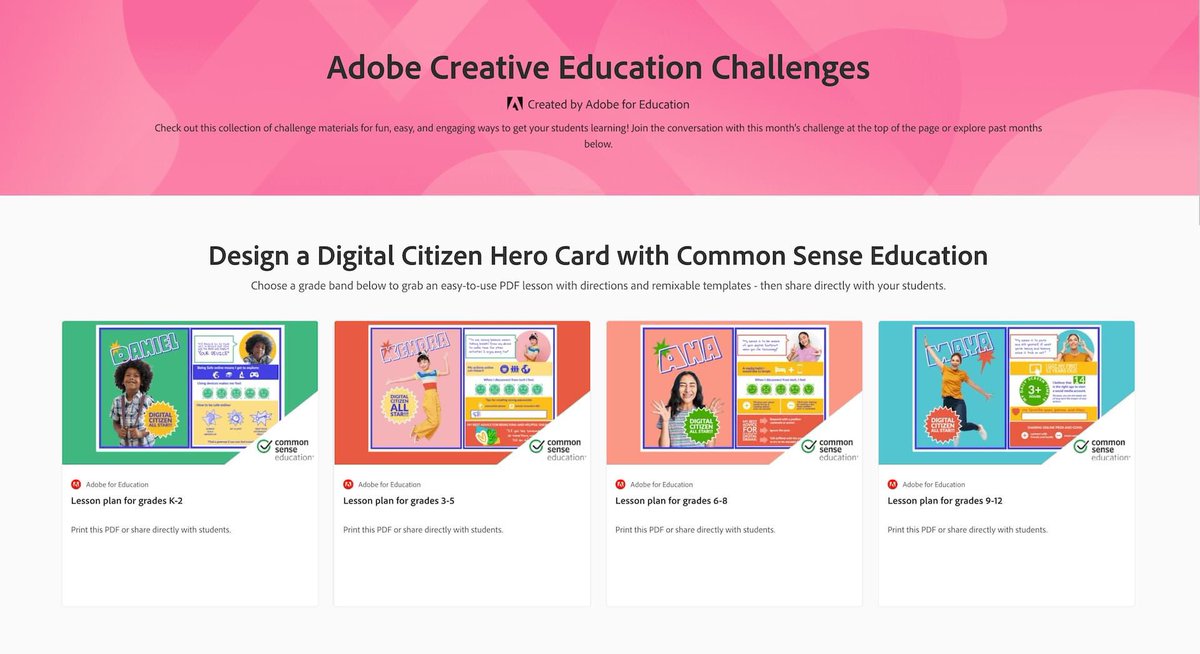 AprilRequard's tweet photo. Design a Digital Citizen Hero Card!
Choose a grade band below to grab an easy-to-use PDF lesson with directions and remixable templates - then share directly with your students. #EdTech #DSEdTech #iamDSISD #DigCitWeek #DigitalCitizenship https://t.co/Z3zu8ED4Gm