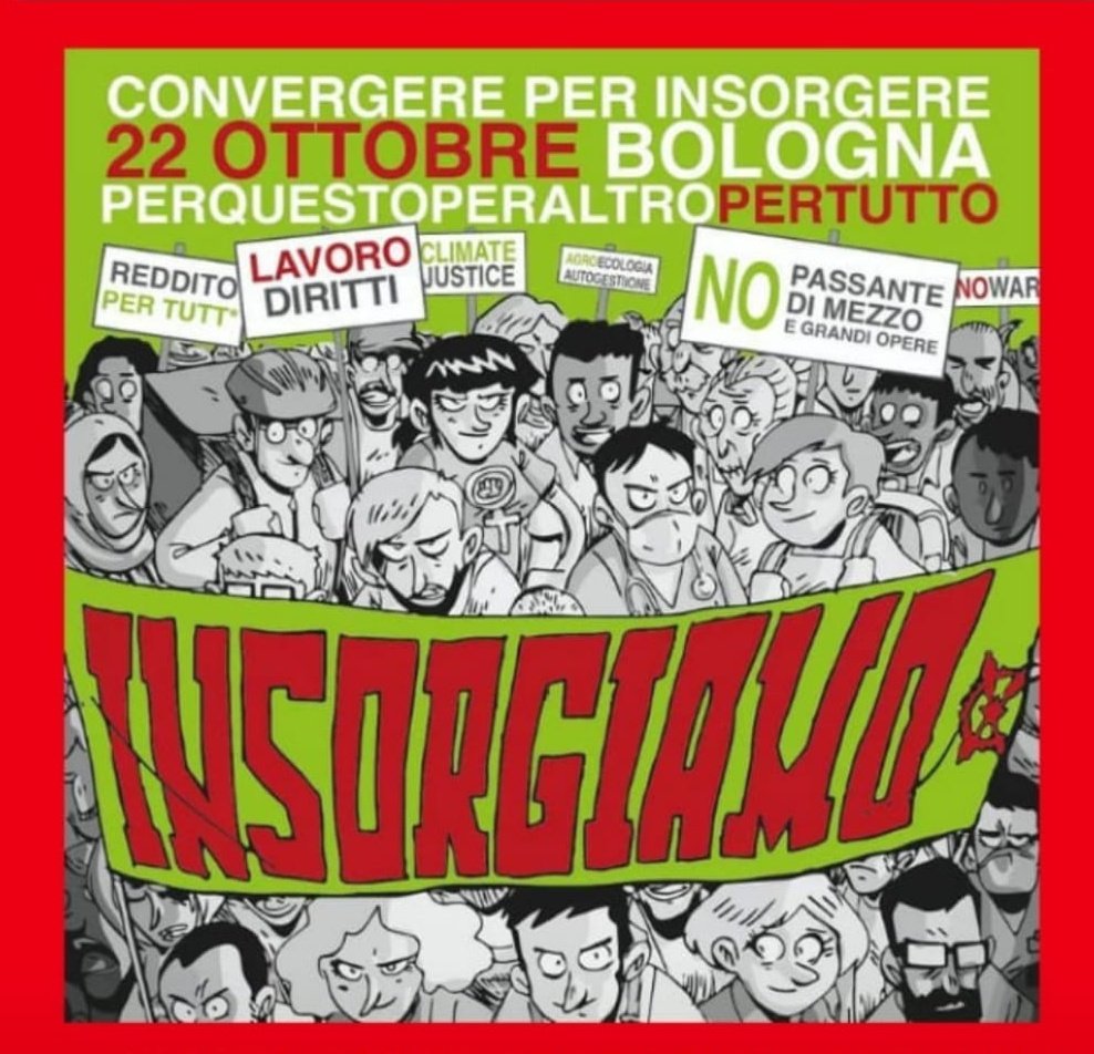 assorurale's tweet photo. Aderiamo all'appello di @CoiGkn, @fffitalia e dei i nostri associati di #RuRe a partecipare sabato 22 ottobre alla Manifestazione di Insorgenza e Convergenza che si terrà a Bologna.

Per la #sovranitàalimentare e l' #agricolturacontadinaagroecologica

#perquestoperaltropertutto https://t.co/n4mbIlQ90A