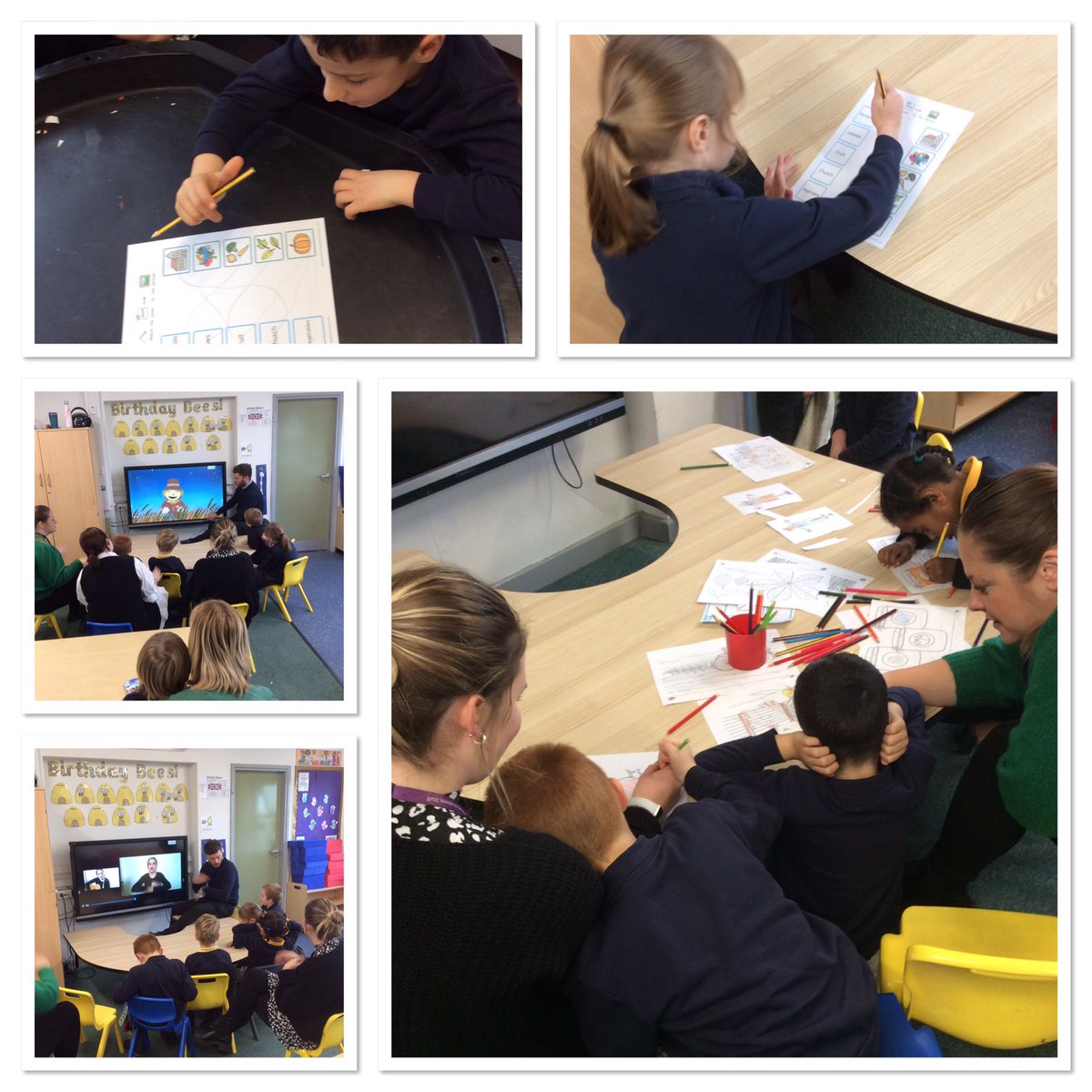 ACMeadstead's tweet photo. This morning we celebrated Harvest Festival through singing, communicating and interacting and colouring in some amazing pictures 🚜 🌾 @AETAcademies @MeadsteadExecP @MeadsteadHoS @MeadsteadPA 🐝🐝🐝 https://t.co/nry2EX0vYx
