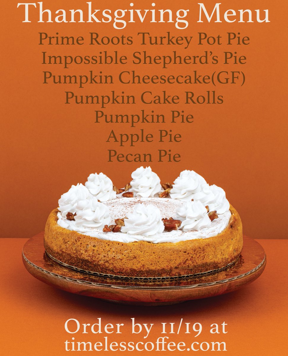 Timelesscoffee's tweet photo. ✨🦃✨ Place your order at https://t.co/T0U6i7B2Xd by 10/21 and use promo code "earlybird" to save 10% off your entire order!
—
#ThanksVegan #PrimeRoots #TimelessCoffee #OaklandStyleVegan #Vegan #PlantBased #CoffeeRoaster #Bakery #Chocolatier #Pastry #PastryChef #PastryLove https://t.co/eW7iSUtqtV