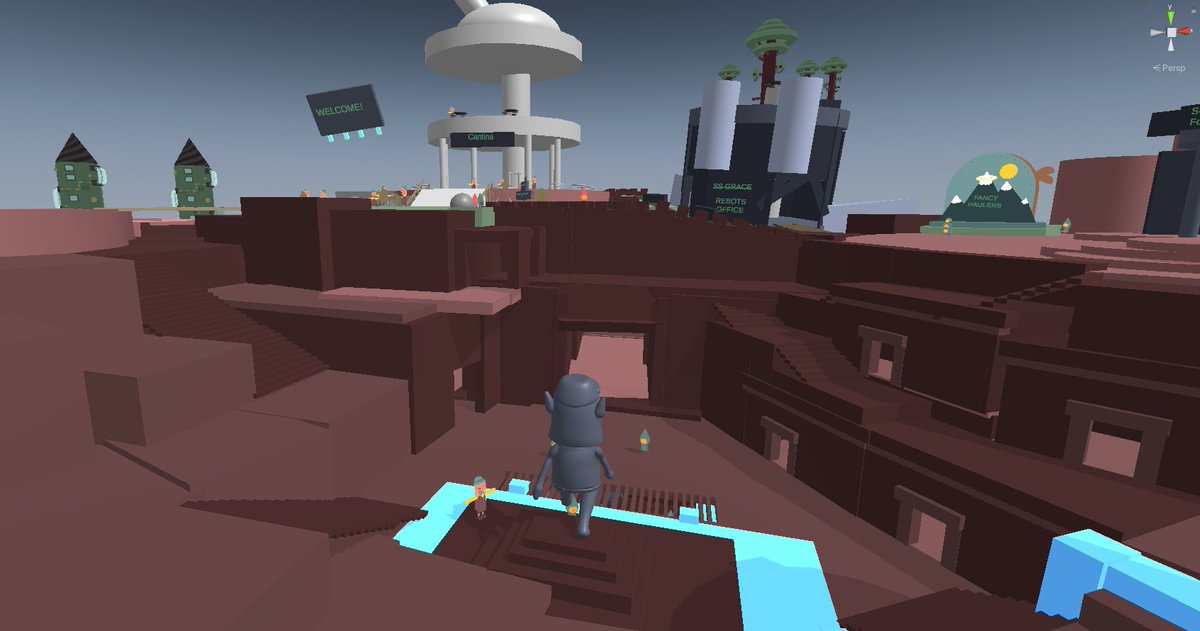 FlatPonies's tweet photo. This was the initial chosen design for the Spaceport in @rebotsgame. Looking back, it wasn’t bad at all, but the design just didn’t work. In the end this one got scrapped and a new one was made from scratch, which turned into the final spaceport.
#Blocktober https://t.co/sxcxhYQkbz