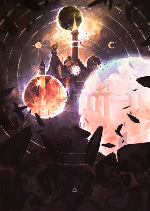 New painting for Magic the Gathering!"Time Stretch" for Dominaria Remastered.I can finally share with you the extended artwork with parts, which are not visible on the card it self! #mtg #magicart #fantasy #mtgcommunity #mtgartist #artistontwitter #painting 
