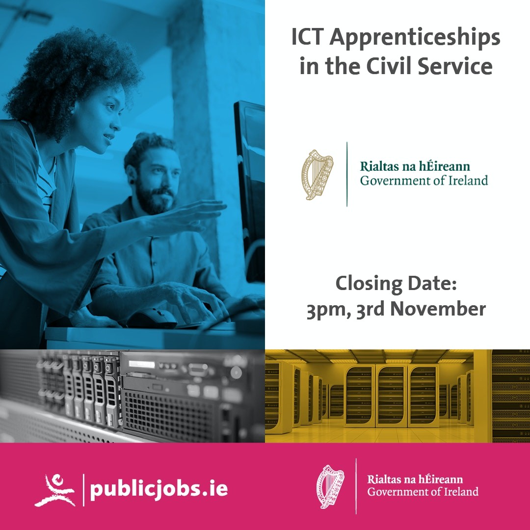 The Civil Service is now recruiting ICT Apprentices to be part of the teams working on digital and ICT initiatives across Civil Service Departments and Offices.

Apply👉bit.ly/Tw_Org_ICTApp

#CareersThatMatter 

#GenerationApprenticeship