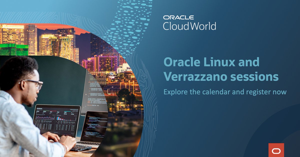 Welcome to day 2 of Oracle #CloudWorld! Check out today’s Linux and Verrazzano sessions:
⭐️ DevOps and hybrid cloud native app management 
⭐️ Verrazzano, a multicloud container platform 
⭐️ Increase hybrid cloud security and availability

Learn more:  social.ora.cl/6017MYXIP