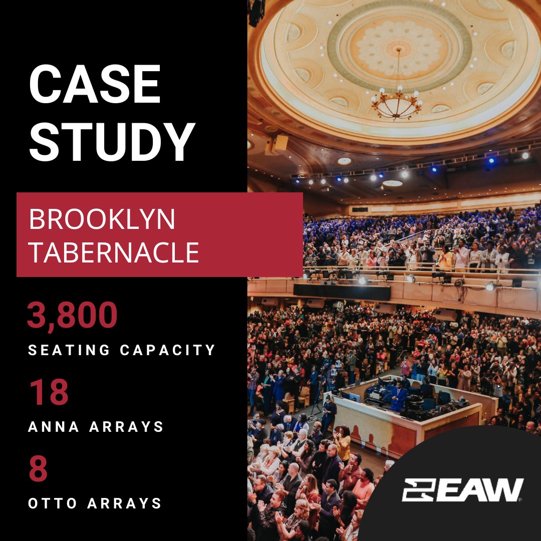 easternacoustic's tweet photo. Today we're featuring our case study for the historic Brooklyn Tabernacle updates featuring a new sound system for the 10,000 visitors in attendance each week.

Read more about this project and the systems and software used here - https://t.co/8UmYilkglR

#EAW #SoundSystemSetup https://t.co/R1xFu9MNS7