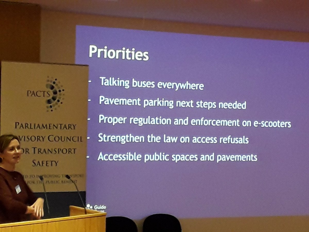 PACTS's tweet photo. Priorities for visually impaired people from @guidedogs #PACTSconf
@RuthCadbury @TransportCttee @annietrev @LouHaigh https://t.co/HZdfq1qm0i
