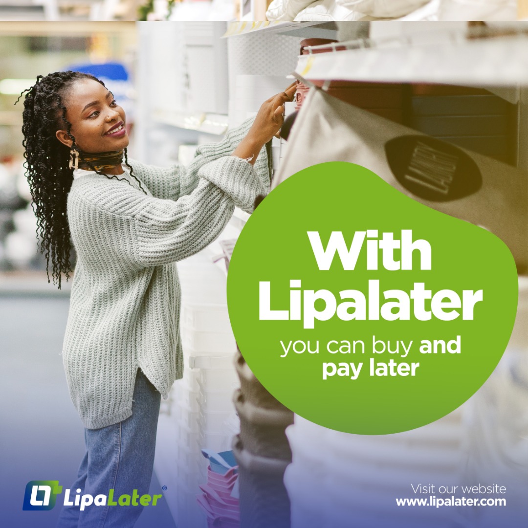 Why worry when you can shop now through #lipalater and pay later? #SignUpToday and experience stress free shopping as you save your money to pay back in comfortable installments.

#lipalaterrwanda #BuyNowPayLater #StartSavingToday #WegotYou #AFriendIndeed