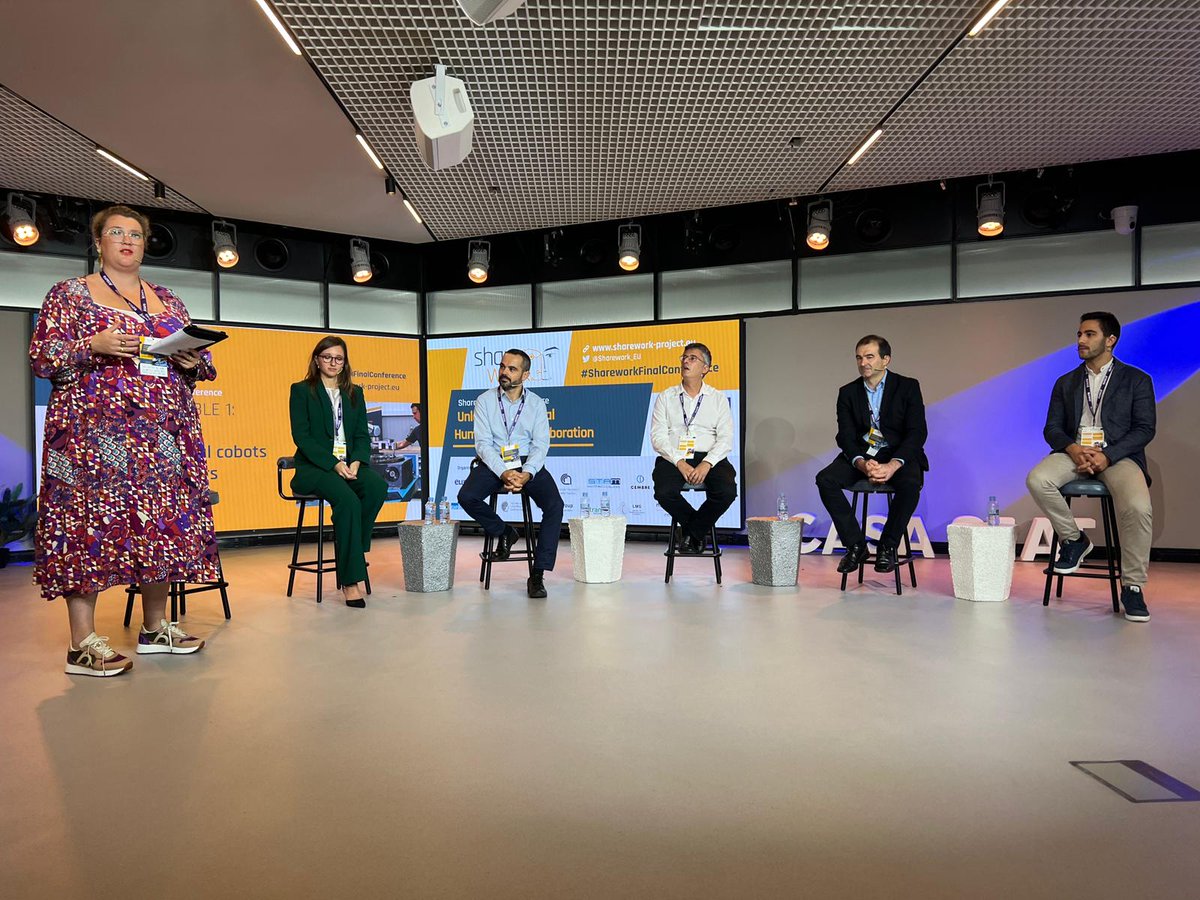 joguco's tweet photo. Now it's time to share the industrial experiences performed @Sharework_EU moderated by @Aratta with @goizpergroup @Alstom_es @tuSEAT #Stam #cembre @Eurecat_news #sharework https://t.co/0mhZHleRxZ
