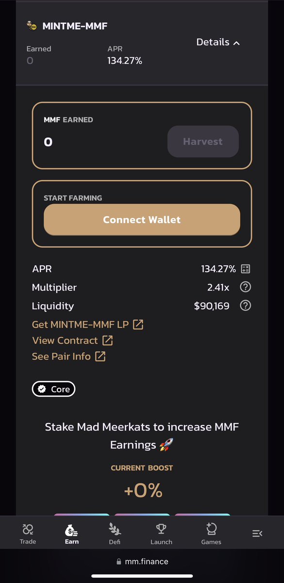 Lock your $MMF and use your $veMMF to vote for $Mintme on mm.finance

Provide liquidities for the Mintme-MMF pair and enjoy a juicy APR of 134% + the extra APR earned from voting for Mintme through the bribing system.

<a href="/mintmeproject/">MintMe.com Coin</a> <a href="/MMFcrypto/">Na Dai</a> 
#Cro #CronosChain