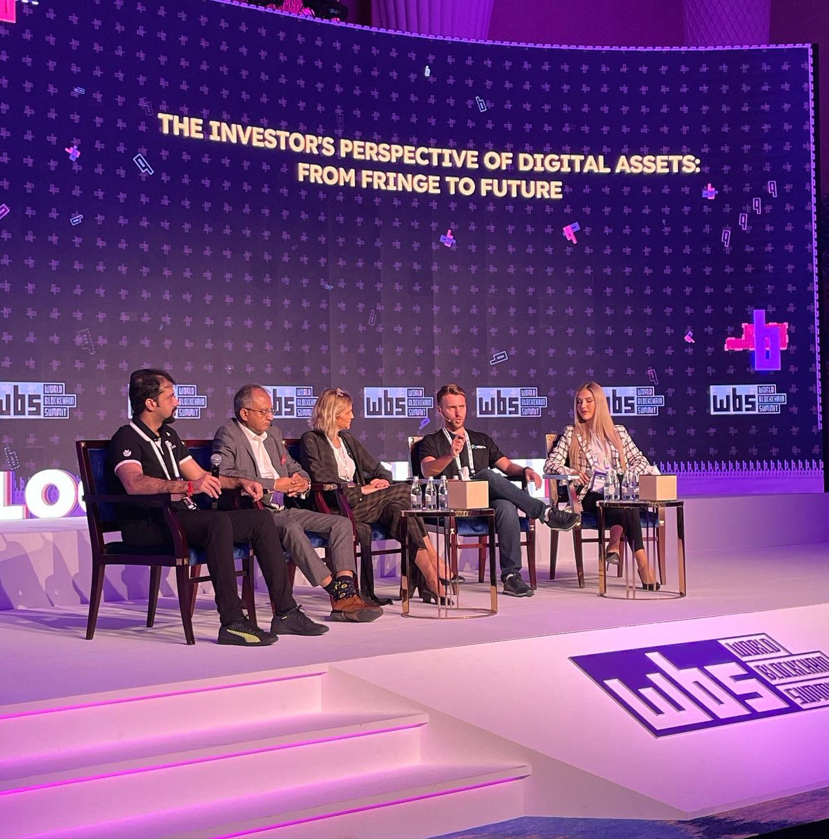 Live now at #WBSDubai 2022! A panel discussion on “The investors perspective of digital assets: From fringe to future” with Alex Mukhin, Kyle Chasse, Himanshu Yadav and Valerie Hawley. Moderated by @paulatavangar. #WBSDubai #blockchaintechnology #wbs #Dubai #DubaiEvent