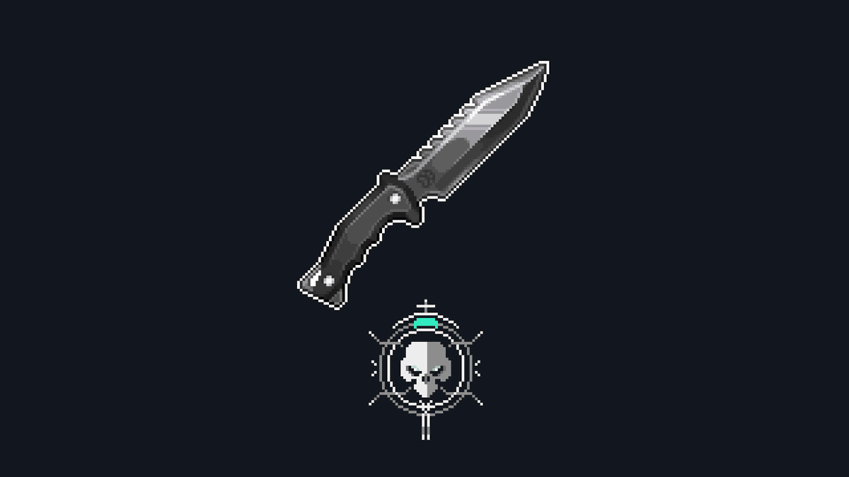FurnoChris's tweet photo. VALORANT default knife pixel art. Let me know what skin you want me to make next! #VALORANT #valorantfanart #pixelartwork https://t.co/nPbxUx6hqG
