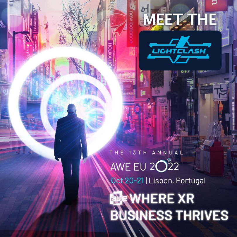 arloopa's tweet photo. Meet the @LightClashAR team at @ARealityEvent Oct 20-21. 
For a new kind of social gaming experience, LightClash AR is the world's first multiplayer AR Sci-Fi game for smartphones! Go outside and get ready to zap your friends! #AR #Gaming #AWEEU #AWEXR https://t.co/SVm0fOIJSH