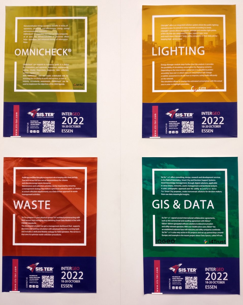 SrlTer's tweet photo. Second day at INTERGEO 2022 in Essen.
Come and visit us at booth J1.031, our colorful "wall of solutions" will bright you and our staff will warmly welcome you.
🌎#geomatic #smartcity #geospatial #dataspaces #INTERGEO22 @InsideIntergeo https://t.co/tORWc2HE2a