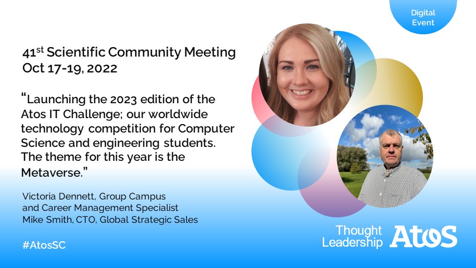 Already the last day of our #AtosSC Meeting! 

Key topics⤵️

🚀Interactive sessions on strategy and transformation with <a href="/So_Proust/">Sophie Proust</a> and <a href="/marpfeil/">Martin Pfeil</a> 

🎓Presentation of the #AtosITChallenge 2023 on the #Metaverse with Victoria Dennett and <a href="/atosMike/">Mike Smith</a> ➡️atositchallenge.net