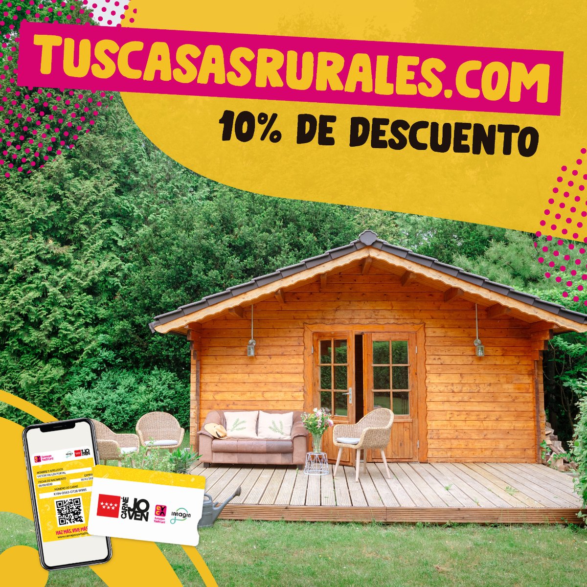 @hotelius @waynabox 🌳 Si prefieres una escapada rural, echa un vistazo en @tuscasasrurales y disfruta de un 10% de descuento.  🔗 bit.ly/3CD4XZi #HazMásViveMás #EscapadaRural